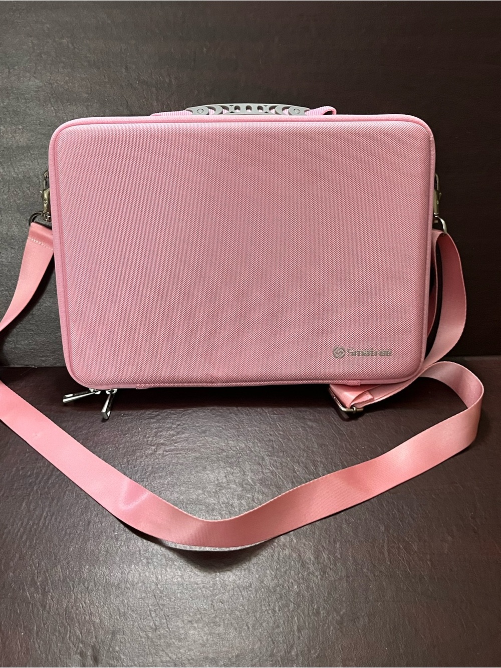 Smatree pink hard shell laptop case with strap